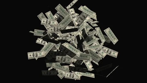 Advanced Dollar Explosion full ultra 4k RGB + ALPHA transparent background Stock-Footage 86283307