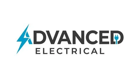 Advanced Electrical Logo with Lightning Bolt and Plug Icon Иллюстрация