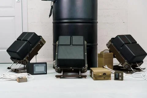 Advanced Electronic Warfare System Components Displayed in a Controlled Env.. Fotos de archivo