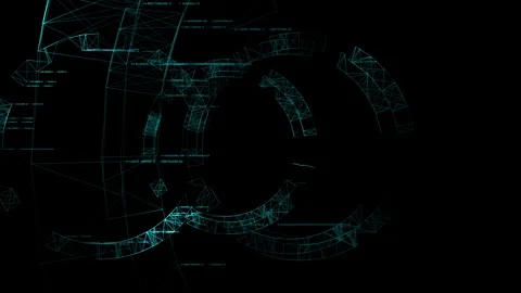 Advanced Engineering AI Hardware and Deep Space Propulsion System HUD Interface Stock Footage 334082756
