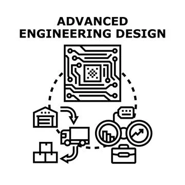 Advanced engineering design and product lifecycle process Stock Illustration