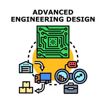 Advanced engineering design and product lifecycle process Stock Illustration