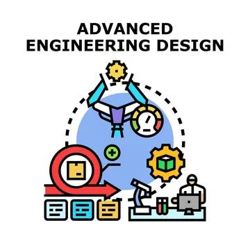 Advanced engineering design process and development concept 스톡 일러스트