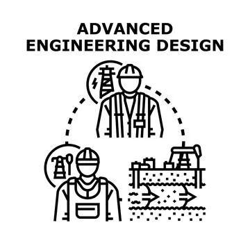 Advanced engineering design vector icon illustrating industrial development Stock Illustration