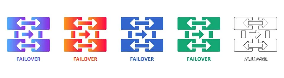 Advanced Failover Network Icons 스톡 일러스트