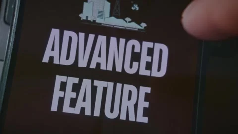 Advanced Feature themed graphic presentation regarded on smartphone Stock Footage 289092865