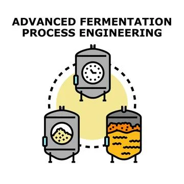 Advanced fermentation engineering process developing new products Stock Illustration