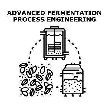 Advanced fermentation engineering process developing bioproducts Stock-Illustration