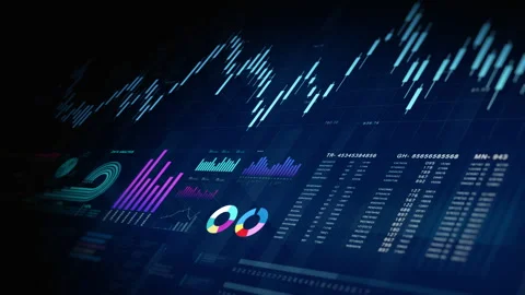 Advanced Financial Investment Dashboard with Data Charts, Graphs, Stock Footage 320031612