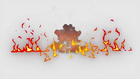 Advanced Fire Elements Combined Motion Graphics Stock Footage 244198436
