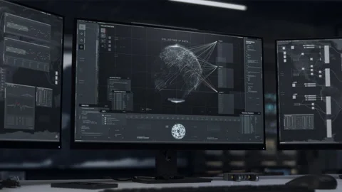 Advanced Firewall Searching IP Address To Track Source Of Cyber Attack Stock Footage 278167528