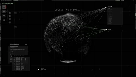 Advanced Firewall Security Software Interface Following Hackers Data Code Stock Footage 211790668
