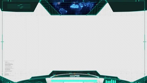 Advanced Futuristic HUD Frame Loop Animation with Alpha Channel for UI Overl Stock Footage 332968300