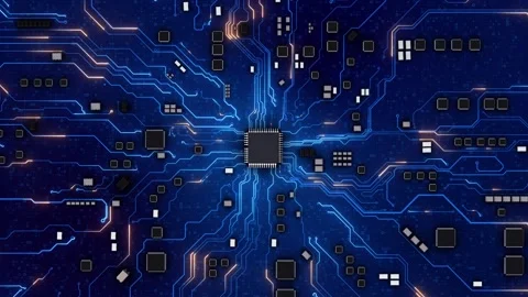 Advanced Futuristic Microprocessor Chip AI artificial intelligence virtual assis Stock Footage 341895627