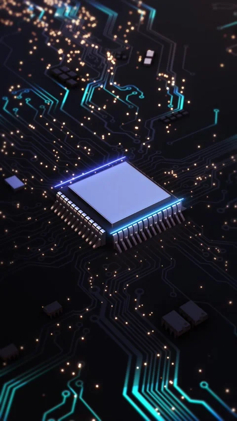 Advanced Futuristic Microprocessor Chip Connecting with a Motherboard and Activa Stock Footage 341895257