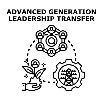 Advanced generation leadership transfer passing knowledge concept Stock Illustration