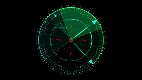 Advanced Green Radar Screen Displaying Real-Time Scanning Technology 스톡 동영상 341917846