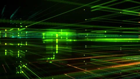 Advanced Green Technology Network Background With Digital Motion Illustrazione stock
