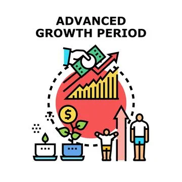 Advanced growth period developing business and personal progress Stock Illustration