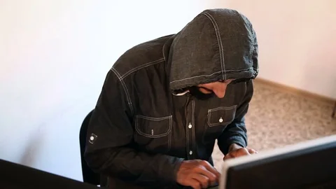 Advanced hacker uses a powerful computer Stock Footage 76434895