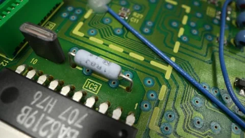 Advanced High Precision Robot Arms at Bright Electronics Factory. Fully Stock Footage 267404940