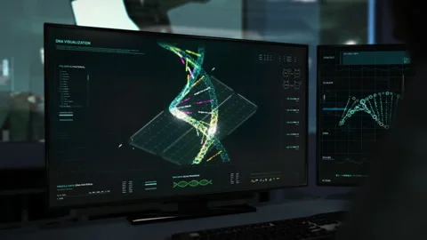 Advanced High-tech Medicine Laboratory Human DNA Bio Research Animation Stock Footage 273753861