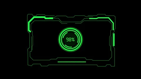 Advanced HUD frame tracks system software installation progress. Futuristic.. Stock Footage 337817767