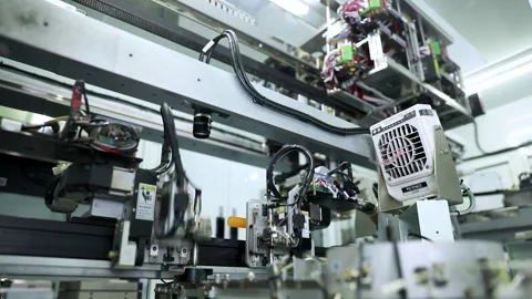 Advanced IC Packaging and Wire Bonding in Factory Stock-Footage 342620643