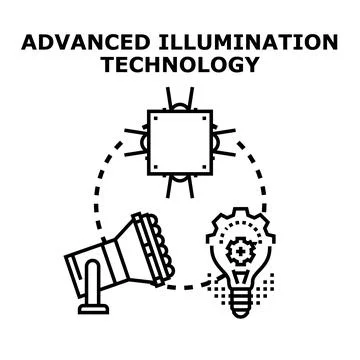 Advanced illumination technology concept creating innovative lighting solutio Stock Illustration