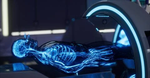 Advanced imaging technology reveals intricate blood vessels in human anatomy Stock Illustration