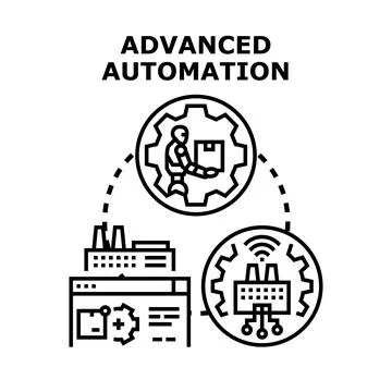 Advanced industrial automation process integrating technology and robotics Stock Illustration