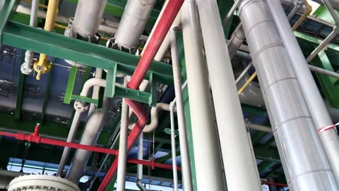 Advanced industrial engineering structure inside a petroleum chemical plant, sho 動画素材 343904460