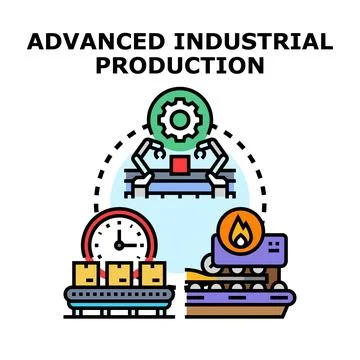 Advanced industrial production optimizing efficient manufacturing processes Stock Illustration