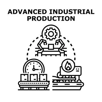 Advanced industrial production optimizing efficient manufacturing processes Stock Illustration