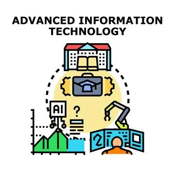 Advanced information technology developing computer processes vector concept Stock-Illustration
