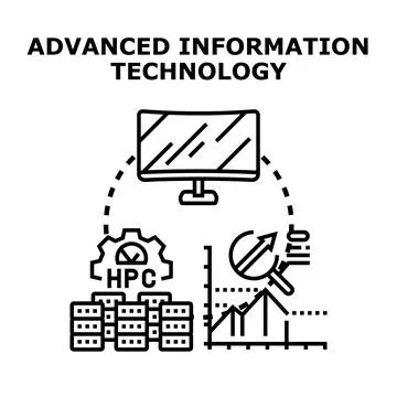 Advanced information technology high performance computing concept 库存插图