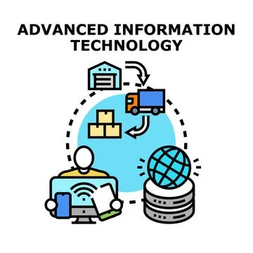 Advanced information technology influencing global supply chain process Stock Illustration