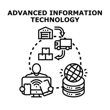 Advanced information technology influencing global supply chain process Stock Illustration