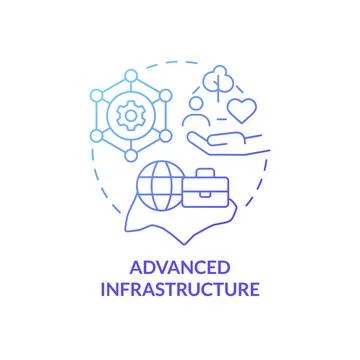 Advanced infrastructure blue gradient concept icon Stock Illustration