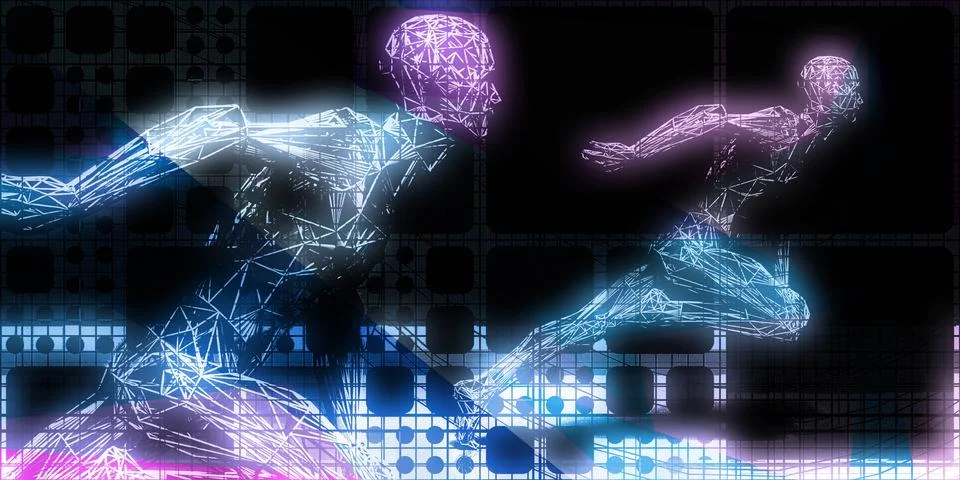 Advanced Intelligence Networks Driving Technological Innovation Race Stock Illustration