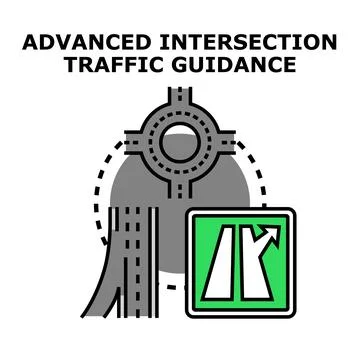 Advanced intersection traffic guidance system concept for navigation Stock Illustration