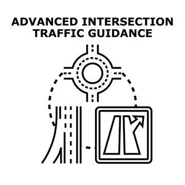 Advanced intersection traffic guidance system concept for navigation Stock Illustration