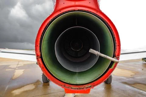 Advanced jet trainer CASA C-101 Aviojet engine rear view Stock Photos