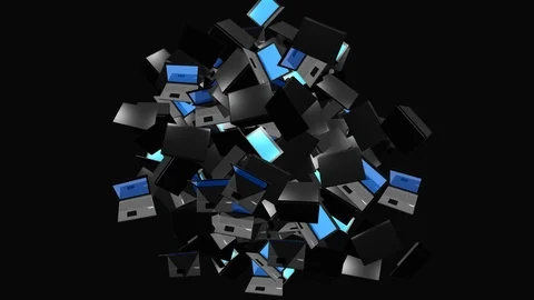 Advanced Laptop Computer Explosion ultra 4k RGB + ALPHA transparent background Stock-Footage 86603623