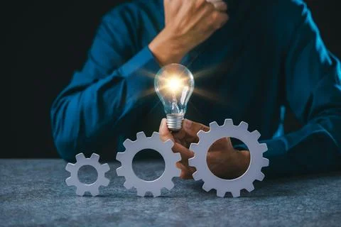 Advanced Light iDeas concept project business gear management manager devop.. Stock Photos