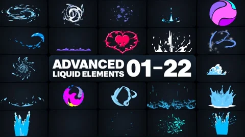 Advanced Liquid Elements for After Effects 스톡 After Effects