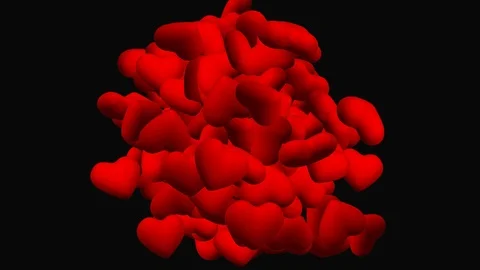Advanced Love Hearts Explosion full ultra 4k RGB + ALPHA transparent background Stock-Footage 86429301