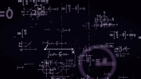 Advanced Mathematical Equations and Geometry Diagrams Concept Overlay Stock Footage 339439897