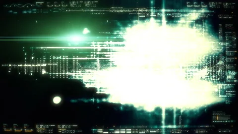 Advanced Matrix Simulation Data Head Up Display Stock Footage 234772595