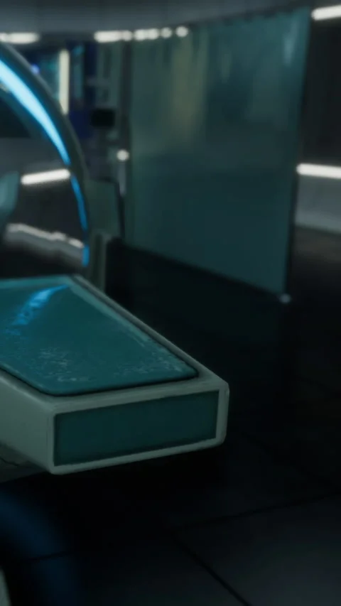 Advanced medical equipment ready for use in a futuristic health facility Stock Footage 331368630